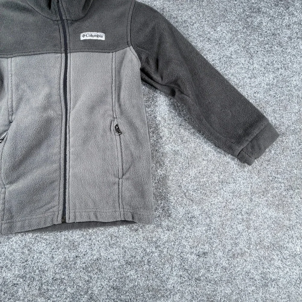 Columbia Steens Mountain II Fleece Jacket Boy's XS Gray Black Lightweight Zip Up